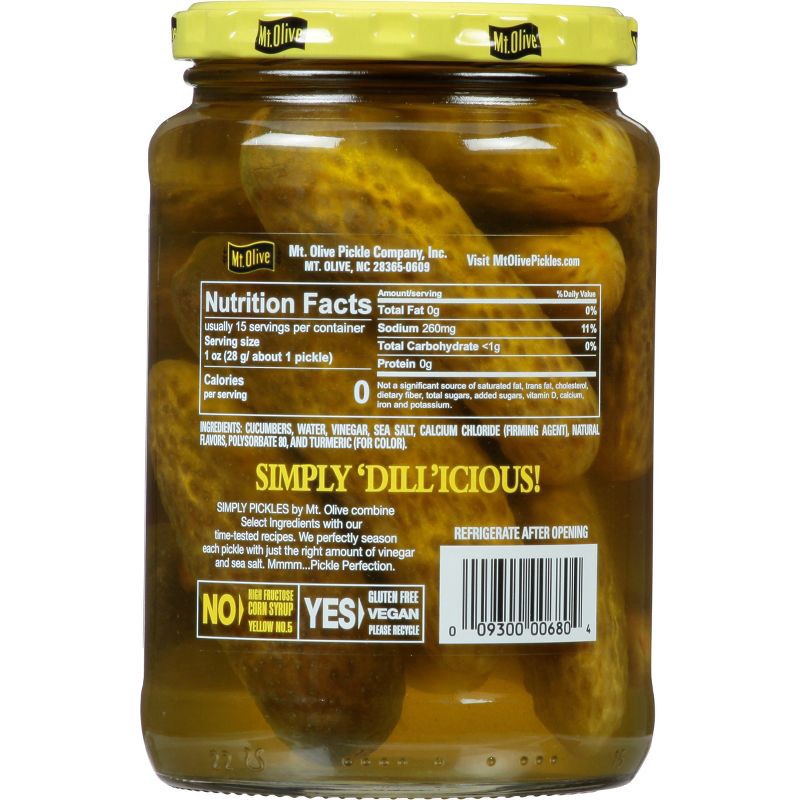 slide 2 of 4, Mt. Olive Simply Pickles Kosher Baby Dills - 24 fl oz, 24 fl oz