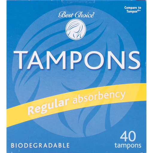 slide 1 of 1, Best Choice Tampons Regular Absorbencey, 40 ct