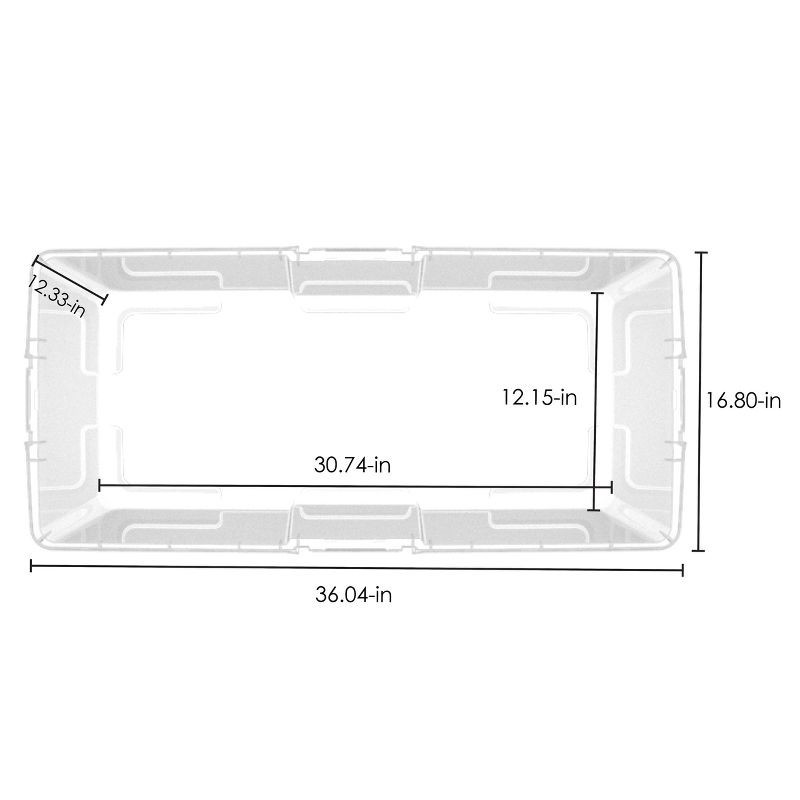 slide 7 of 8, Hefty 113qt Hi-Rise Clear Tub: Plastic Storage Bin with Locking Handles & Snap Closure, Universal Utility Storage, 113 qt
