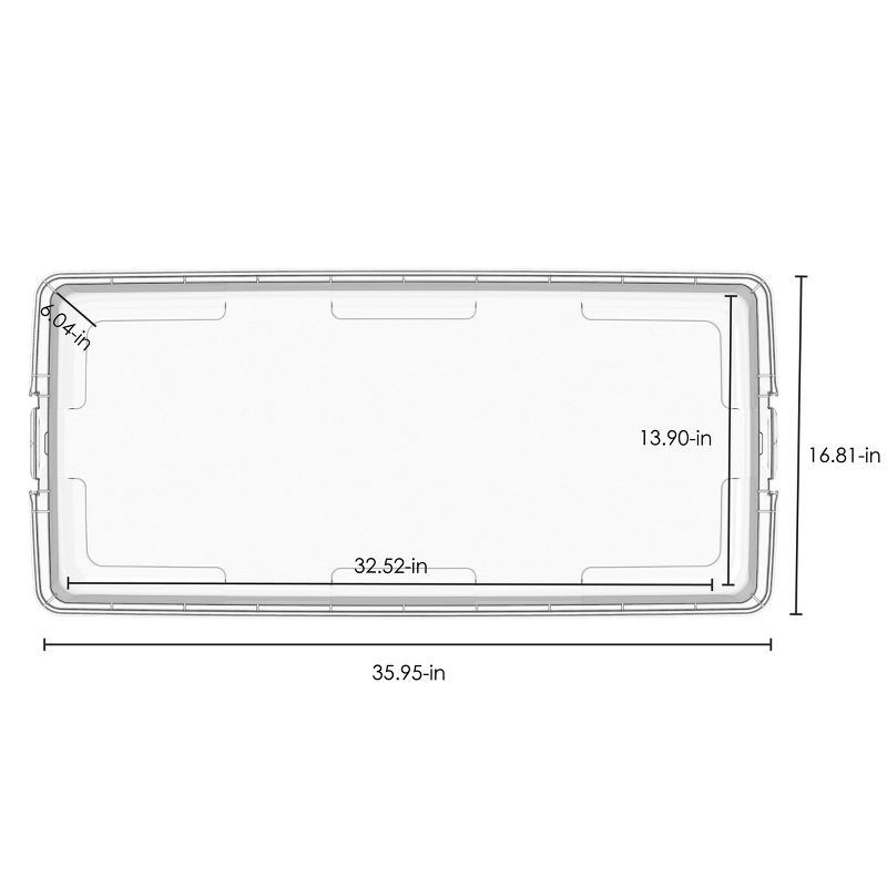 slide 8 of 8, Hefty 63qt Hi-Rise Underbed Clear Storage: Plastic Utility Bin with Locking Handles & Latches, Long Universal Storage, 63 qt