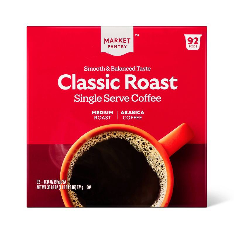 slide 1 of 4, Premium Roast Medium Roast Single Serve - 92ct - Market Pantry™, 92 ct