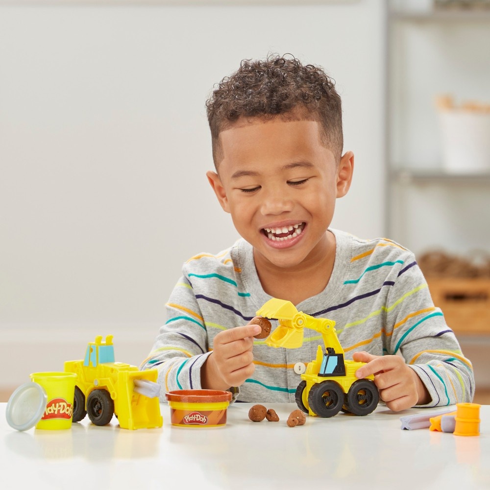 slide 8 of 8, Play-Doh Wheels Excavator and Loader Toy Construction Trucks, 1 ct