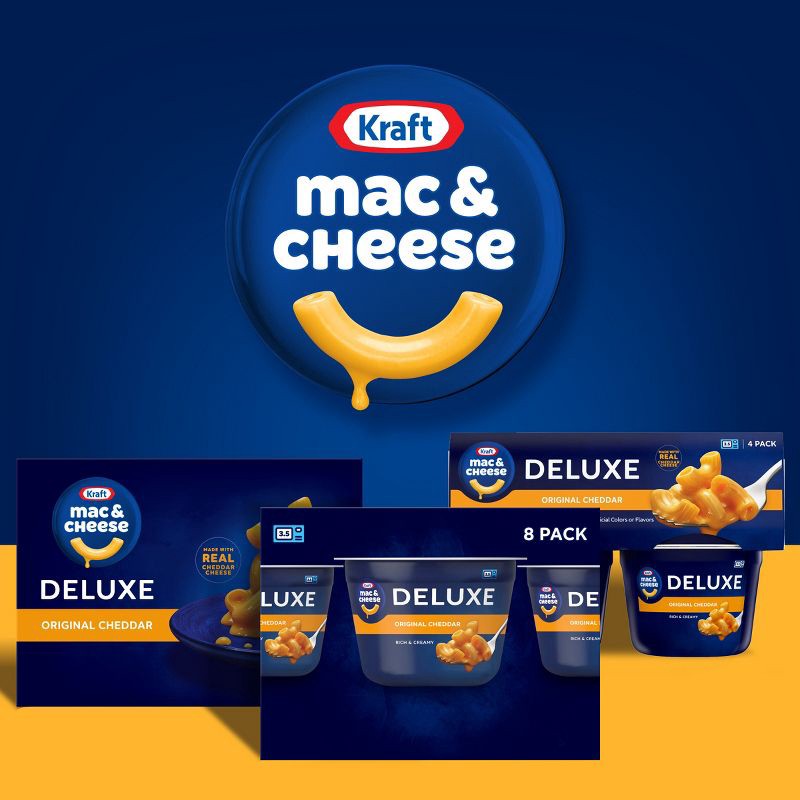 slide 7 of 9, Kraft Deluxe Original Mac and Cheese Cups Easy Microwavable Dinner - 19.12oz/8ct, 19.12 oz, 8 ct