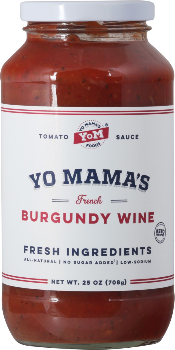 slide 6 of 9, Yo Mama's Burgundy Wine Marinara, 25 oz