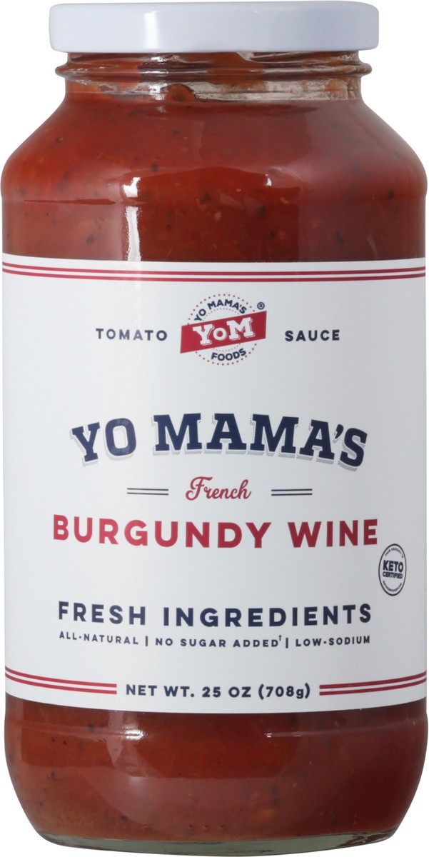 slide 6 of 9, Yo Mama's French Burgundy Wine Tomato Sauce 25 oz, 25 oz