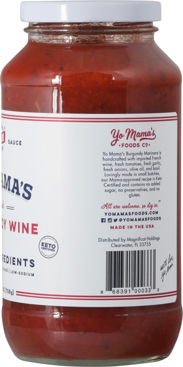 slide 8 of 9, Yo Mama's Burgundy Wine Marinara, 25 oz