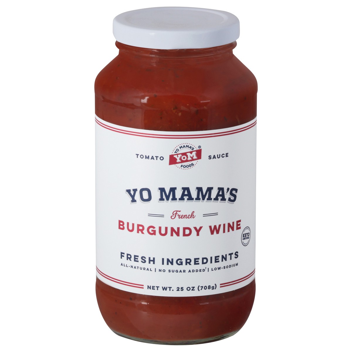 slide 1 of 9, Yo Mama's French Burgundy Wine Tomato Sauce 25 oz, 25 oz