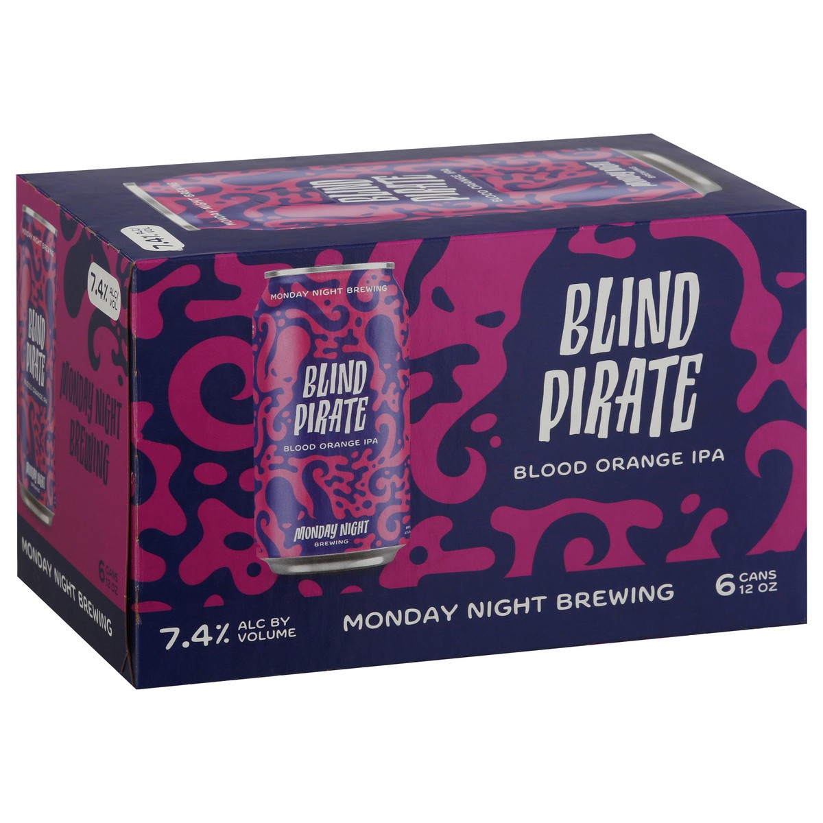 slide 7 of 9, Monday Night Brewing Blind Pirate IPA Blood Orange Beer 6 - 12 oz Cans, 6 ct; 12 oz