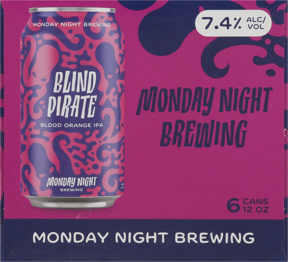 slide 8 of 9, Monday Night Brewing Blind Pirate IPA Blood Orange Beer 6 - 12 oz Cans, 6 ct; 12 oz