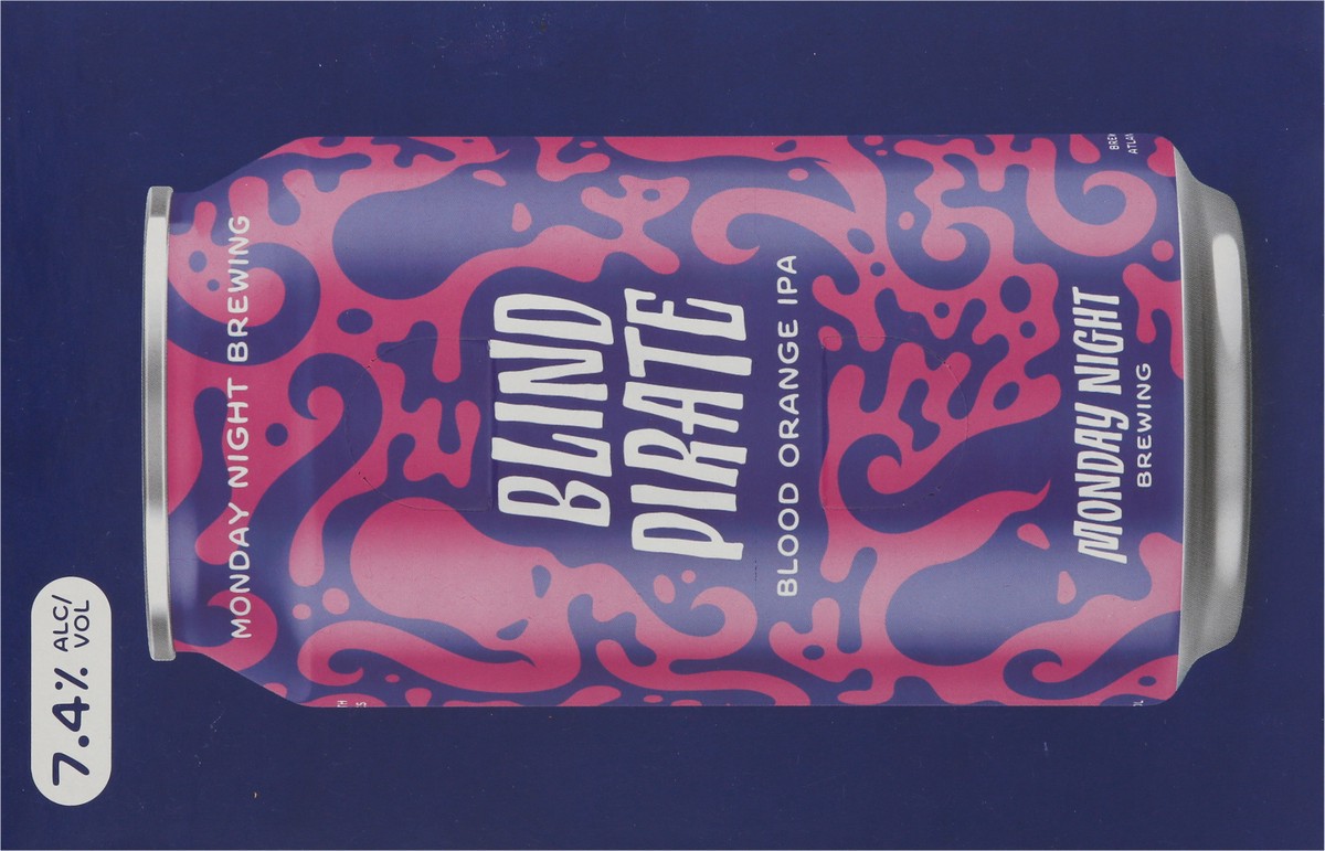 slide 5 of 9, Monday Night Brewing Blind Pirate IPA Blood Orange Beer 6 - 12 oz Cans, 6 ct; 12 oz