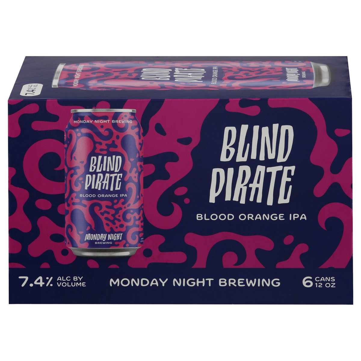 slide 1 of 9, Monday Night Brewing Blind Pirate IPA Blood Orange Beer 6 - 12 oz Cans, 6 ct; 12 oz