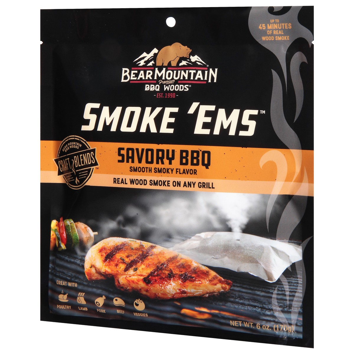 slide 6 of 12, Bear Mountain BBQ Woods Smoke 'Ems Savory Savory BBQ 6 oz, 6 oz