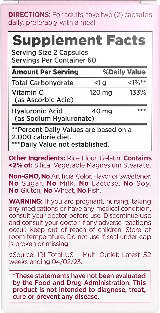 slide 8 of 12, Nature's Bounty Hyaluronic Acid with Vitamin C Capsules, 120 ct