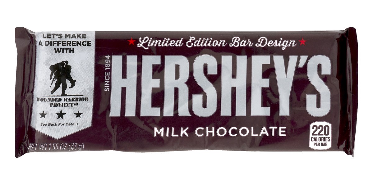 slide 1 of 9, Hershey's Limited Edition Bar Design Milk Chocolate, 1.55 oz