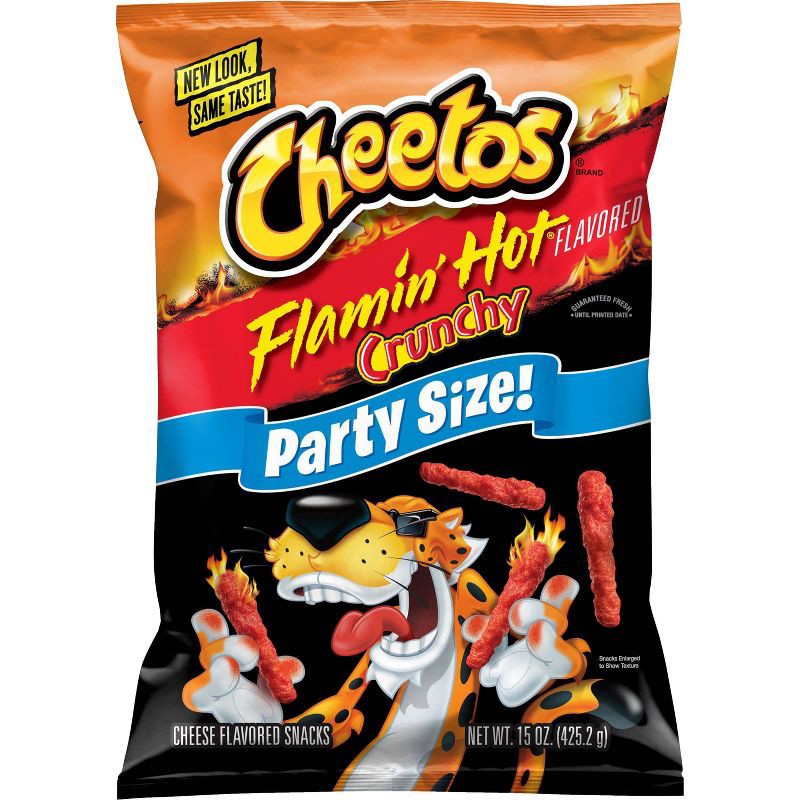 slide 1 of 7, Cheetos Crunchy Flamin Hot Party Size - 15oz, 15 oz