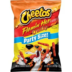 Cheetos Crunch Flamin' Hot Crunchy Flavored Party Size Snacks - 15oz