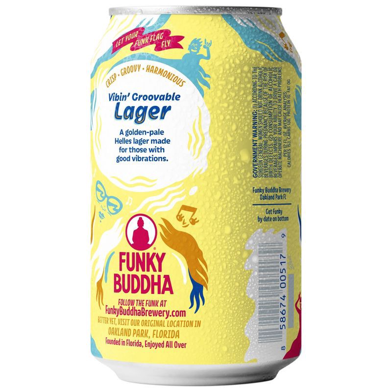 slide 3 of 5, Funky Buddha Brewery Funky Buddha Vibin' Groovable Lager Beer - 6pk/12 fl oz Cans, 6 ct; 12 fl oz