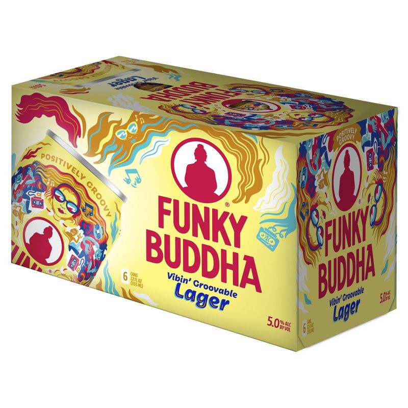 slide 5 of 5, Funky Buddha Brewery Funky Buddha Vibin' Groovable Lager Beer - 6pk/12 fl oz Cans, 6 ct; 12 fl oz