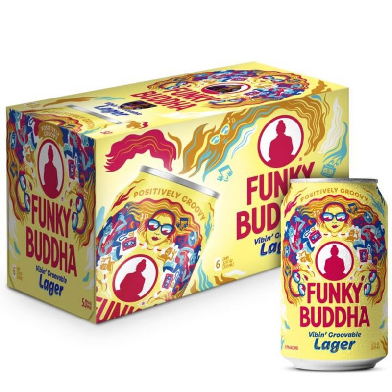 slide 1 of 5, Funky Buddha Brewery Funky Buddha Vibin' Groovable Lager Beer - 6pk/12 fl oz Cans, 6 ct; 12 fl oz