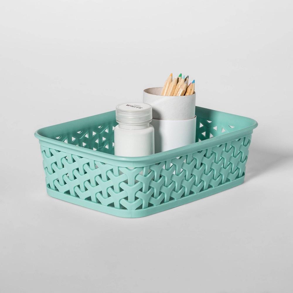 slide 2 of 3, Y-Weave Mini Decorative Storage Basket Jade Dust - Room Essentials, 1 ct
