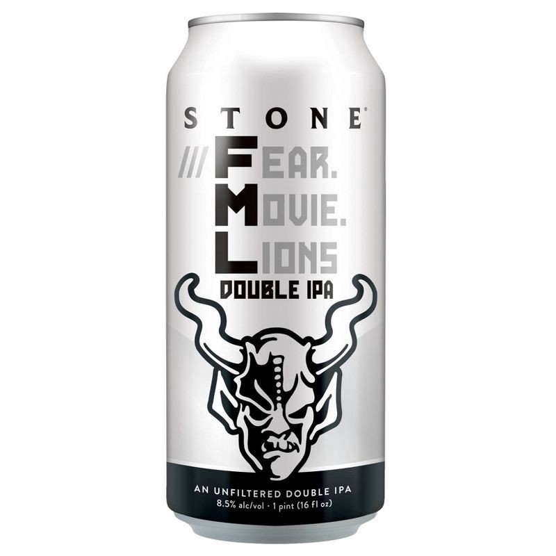 slide 2 of 5, Stone ///Fear.Movie.Lions Double IPA Beer - 6pk/16 fl oz Cans, 6 ct; 16 fl oz