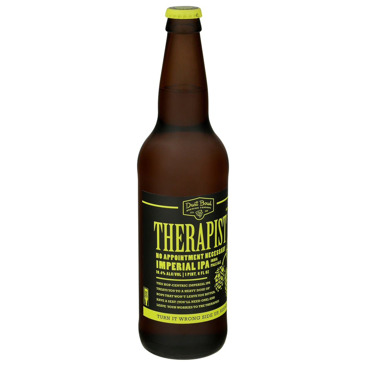 slide 6 of 10, Dust Bowl Brewing Company Imperial IPA Therapist Beer 22 fl oz, 22 fl oz