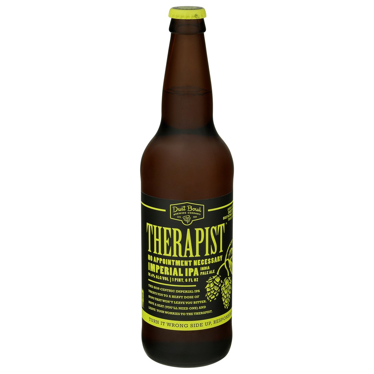 slide 1 of 10, Dust Bowl Brewing Company Imperial IPA Therapist Beer 22 fl oz, 22 fl oz