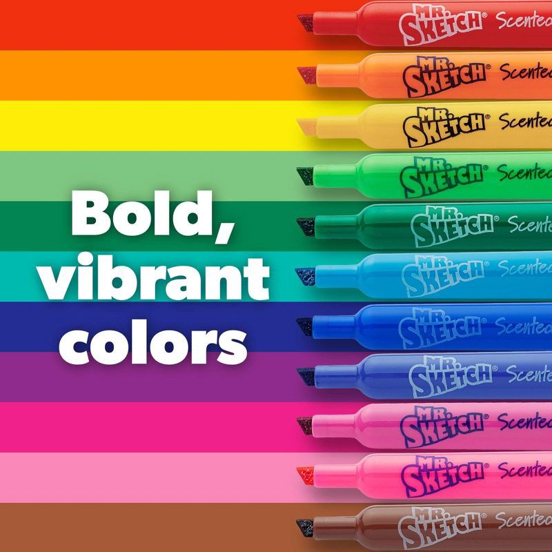 slide 3 of 6, Mr. Sketch 22pk Scented Markers Chisel Tip: Bold Artist Markers for Kids, Multicolored School Supplies, Ages 3+, 22 ct