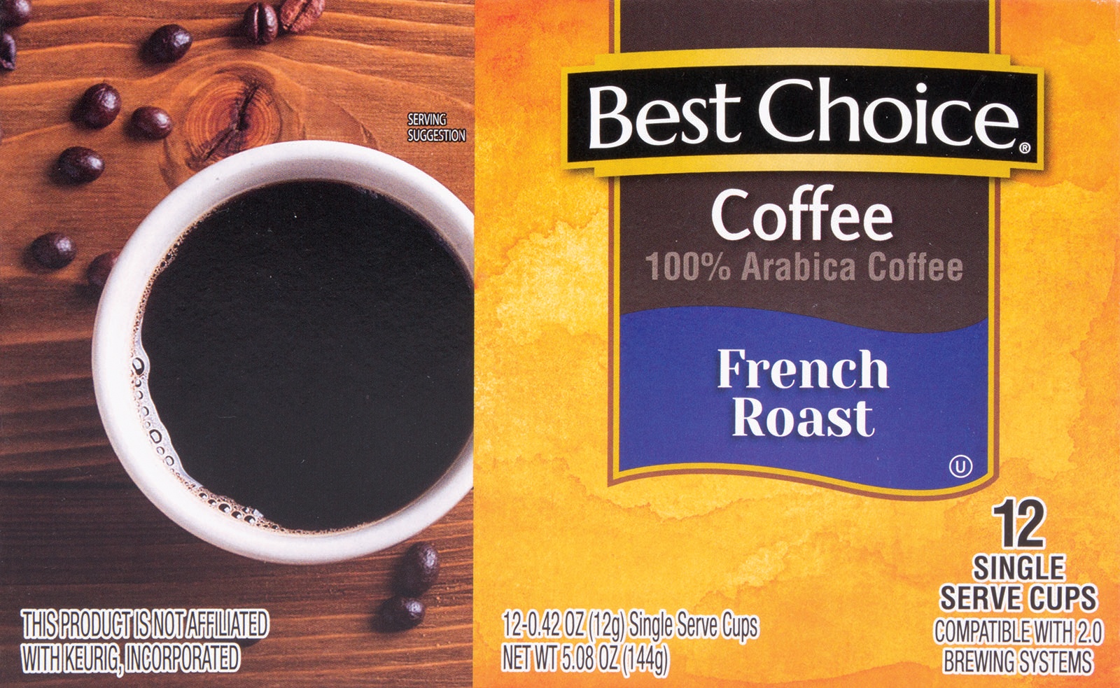 slide 1 of 1, Best Choice French Roast Coffee Single Serve, 12 ct