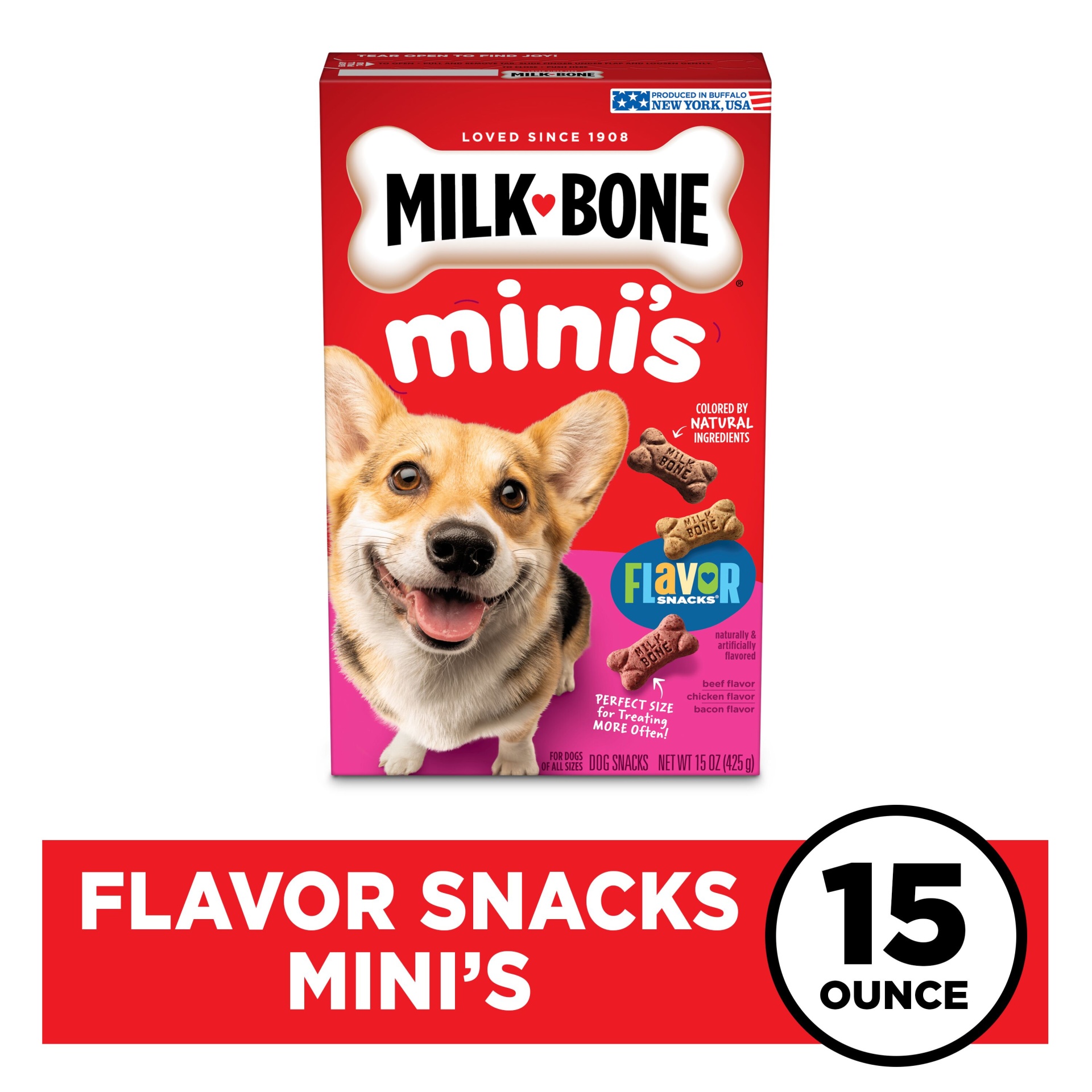 slide 1 of 7, Milk-Bone Minis Flavor Snacks Dog Treats, 15 oz