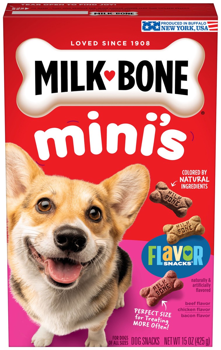 slide 1 of 19, Milk-Bone Minis Flavor Snacks Dog Treats, 15 oz