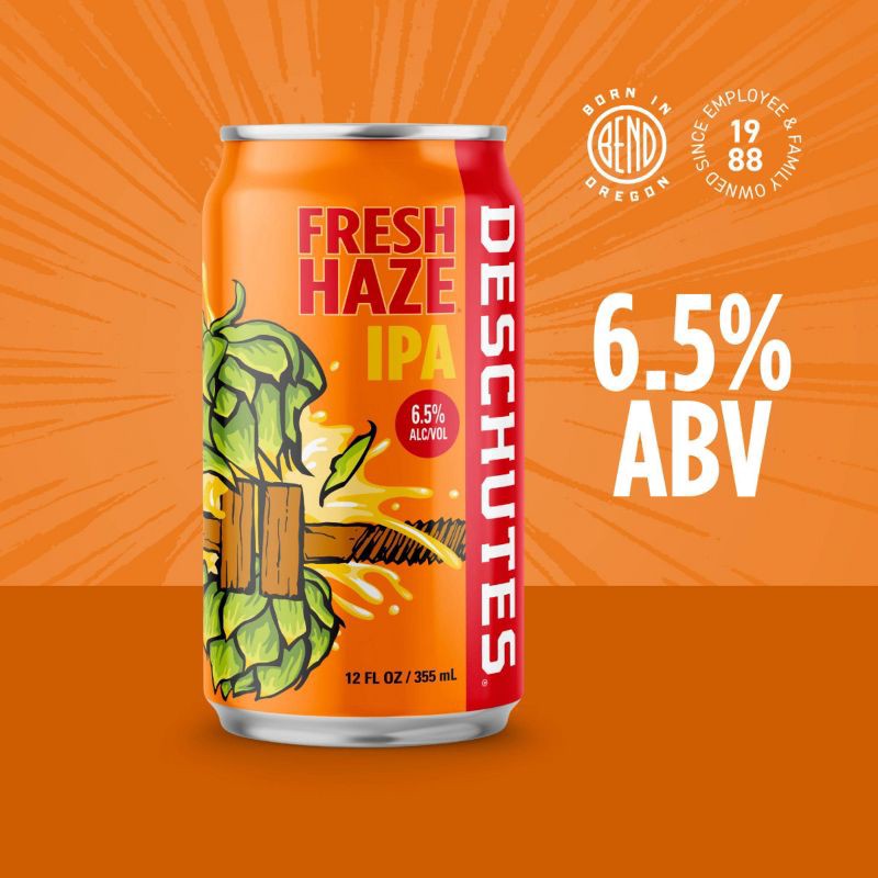 slide 4 of 6, Deschutes Brewery Deschutes Fresh Haze Hazy IPA Beer - 6pk/12 fl oz Cans, 6 ct; 12 fl oz
