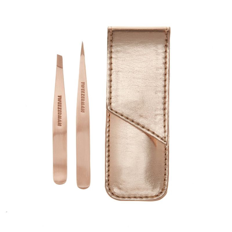 slide 1 of 8, Tweezerman Petite Tweezer Set - Rose Gold, 1 ct