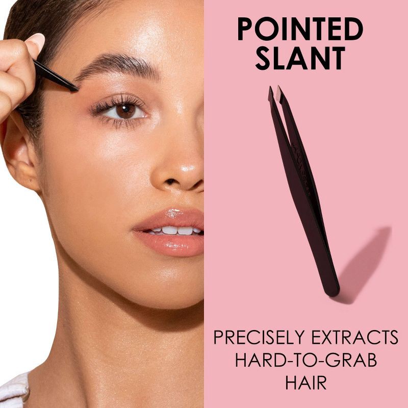 slide 7 of 9, JAPONESQUE Pointed-Slant & Slant Tweezers - Rose Gold, 1 ct