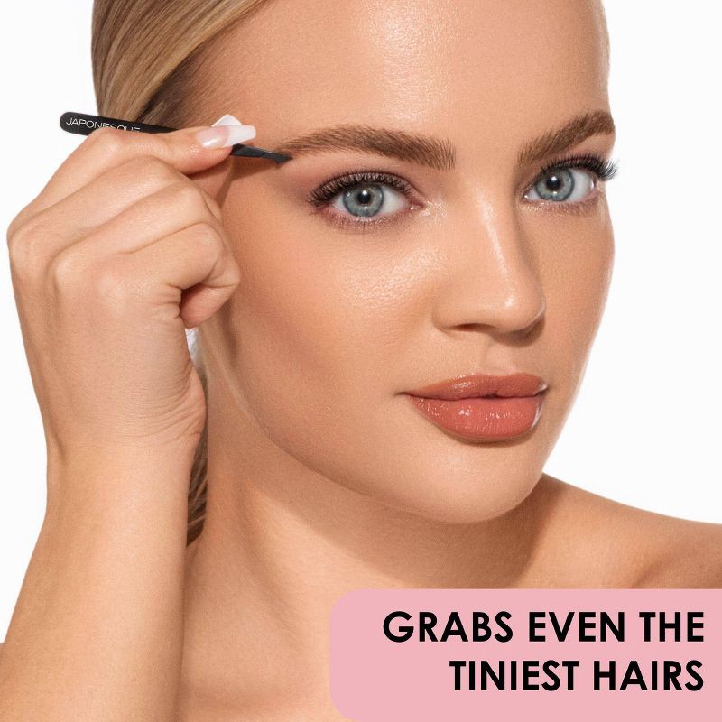 slide 9 of 9, JAPONESQUE Pointed-Slant & Slant Tweezers - Rose Gold, 1 ct