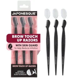 JAPONESQUE Brow Touch Up Razors: Non-Toxic, Stainless Steel, 3-Piece Set