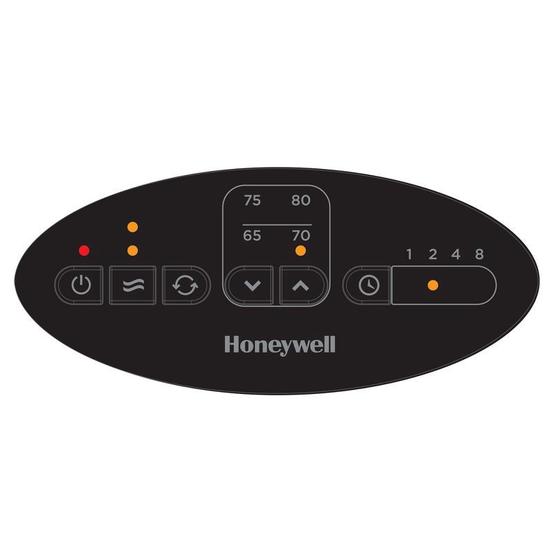 slide 3 of 8, Honeywell Digital Ceramic Compact Tower Heater Black: Indoor Space Heater, Programmable Thermostat, 1500W, Electric, 1 ct