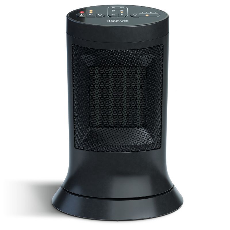 slide 1 of 8, Honeywell Digital Ceramic Compact Tower Heater Black: Indoor Space Heater, Programmable Thermostat, 1500W, Electric, 1 ct