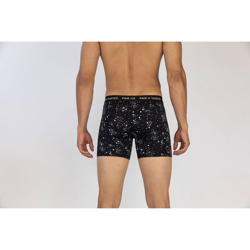 slide 5 of 8, Pair of Thieves Men's Super Fit Print Boxer Briefs 2pk - Galaxy/Black S: Moisture Wicking, Quick Drying Fabric, 2 ct