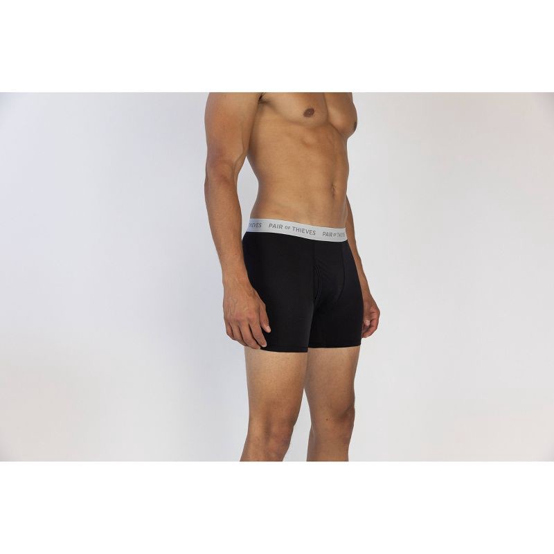 slide 7 of 8, Pair of Thieves Men's Super Fit Boxer Briefs 2pk - Galaxy/Black M: Moisture-Wicking, Quick-Dry, Mid Rise, Microfiber Polyamide, 2 ct
