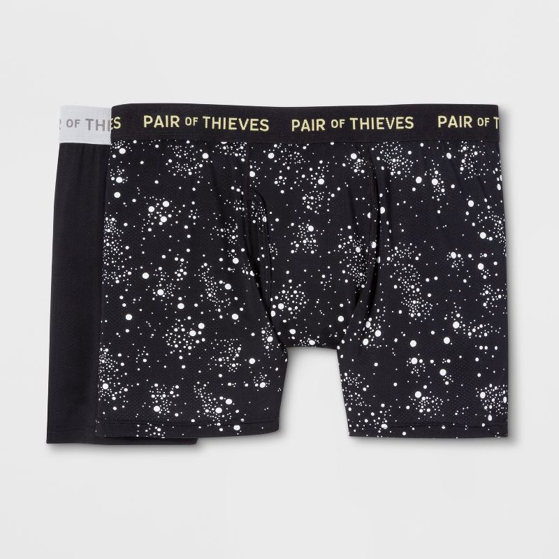 slide 1 of 8, Pair of Thieves Men's Super Fit Boxer Briefs 2pk - Galaxy/Black M, 2 ct