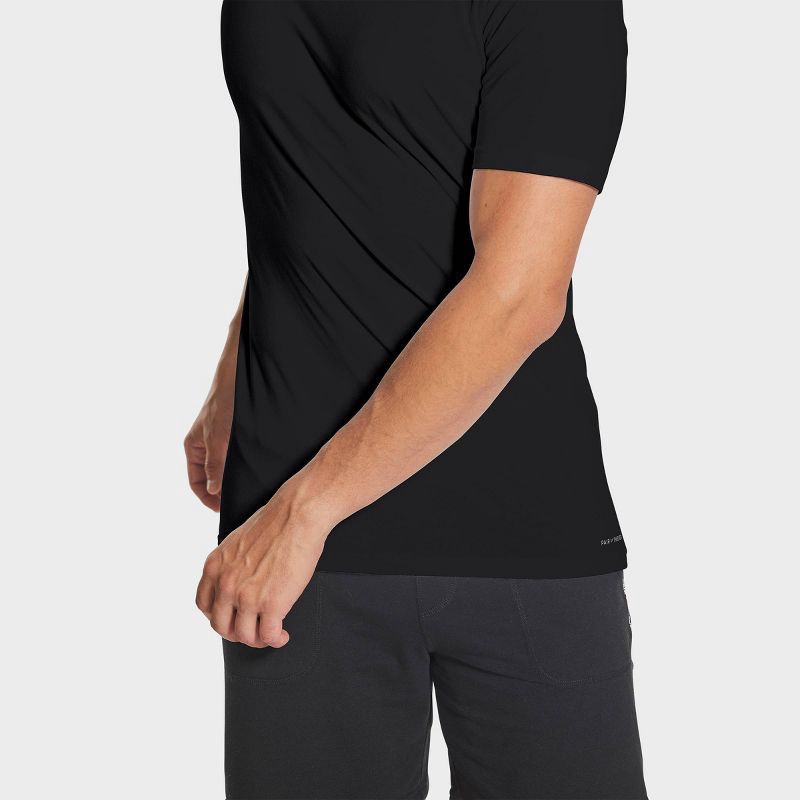 slide 6 of 9, Pair of Thieves Men's 2pk Crew Neck Undershirt - Black S: Midweight, Short Sleeve, Pullover, 2 ct