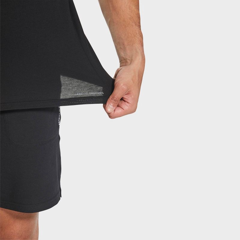 slide 6 of 8, Pair of Thieves Men's 2pk V-Neck Undershirt - Black L: Midweight, Short Sleeve, Jersey Fabric, 2 ct