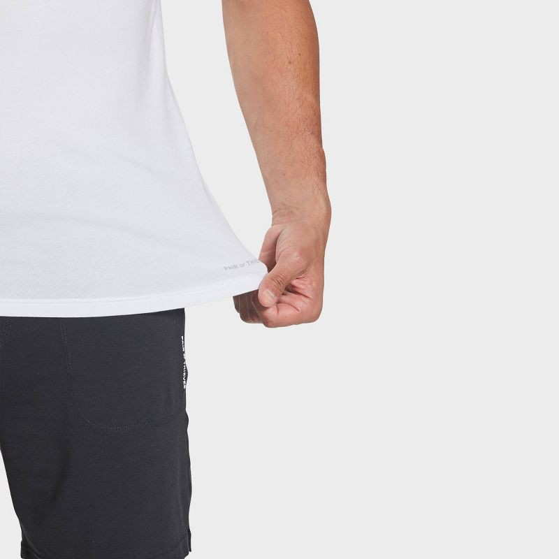 slide 5 of 6, Pair of Thieves Men's 2pk V-Neck Undershirt - White M: Midweight, Short Sleeve, Pullover, 2 ct