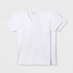 Pair of Thieves Men's 2pk V-Neck Undershirt - White M: Midweight, Short Sleeve, Pullover
