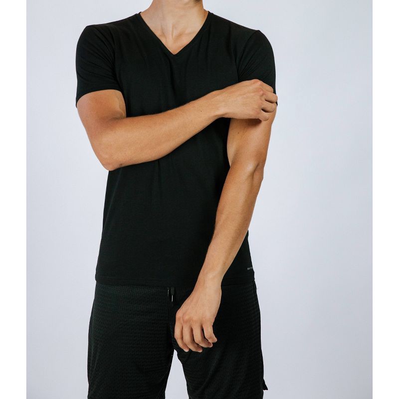 slide 3 of 8, Pair of Thieves Men's 2pk V-Neck Undershirt - Black S: Midweight, Short Sleeve, Jersey Fabric, 2 ct