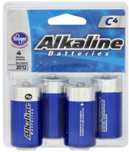 slide 1 of 1, Kroger Alkaline C Batteries, 4 ct