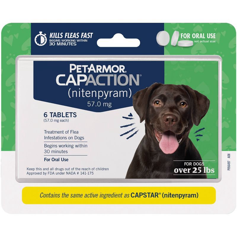 slide 1 of 1, CapAction Flea Treatment for Dogs - 25lbs+, 1 ct