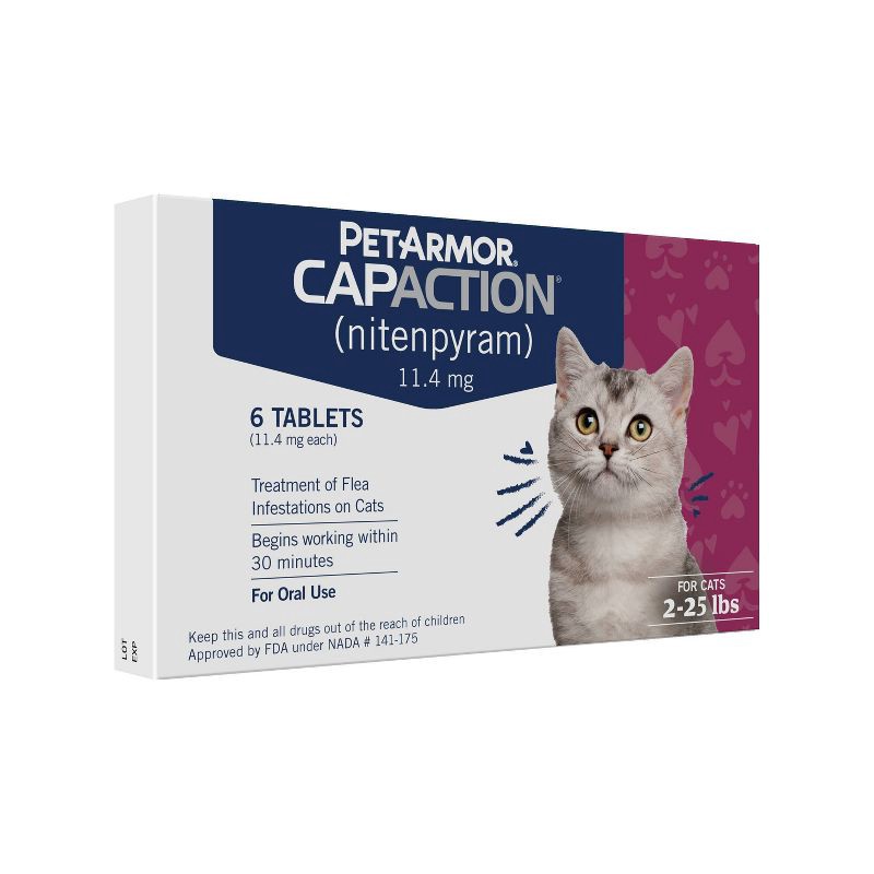 slide 3 of 10, CapAction Flea Treatment for Cats - 2-25lbs, 2 ct; 25 lb