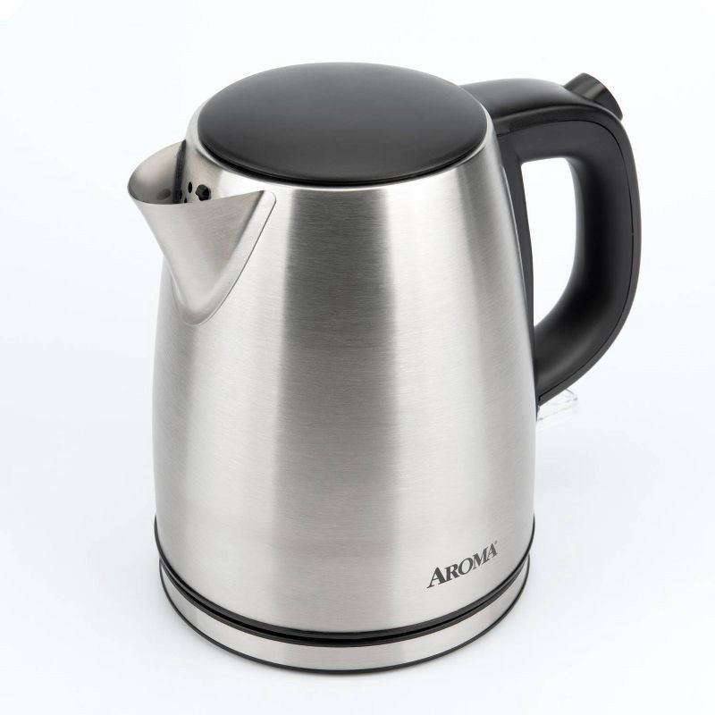 slide 3 of 15, Aroma 1L Electric Water Kettle - Stainless Steel: Tea Kettle, Water Heater, Overheat Protection, 360° Rotating Base, 1 liter